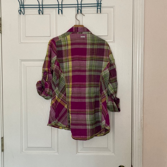 Women’s purple and green plaid shirt - Picture 3 of 3